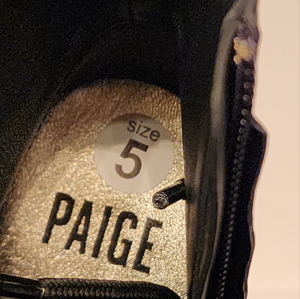 PAIGE Callie Corset Bootie in Black leather /gold hardware size 5 - NWOT - Picture 12 of 15